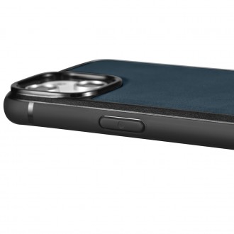 Pouzdro iCarer Leather Oil Wax potažené přírodní kůží pro iPhone 14 modré (WMI14220717-BU)