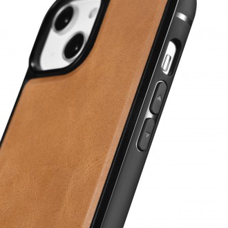 Pouzdro iCarer Leather Oil Wax potažené přírodní kůží pro iPhone 14 Pro hnědé (WMI14220718-TN)
