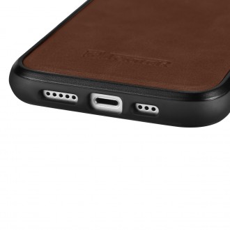 Originální kožené pouzdro iCarer Leather Oil Wax pro iPhone 14 Plus (kompatibilní s MagSafe) Hnědé (WMI14220719-BN)