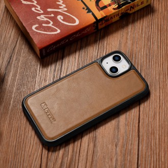 Pouzdro iCarer Leather Oil Wax potažené přírodní kůží pro iPhone 14 Plus hnědé (WMI14220719-TN)