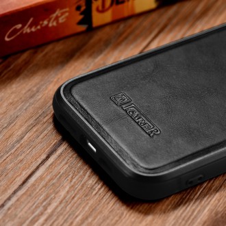 Kožené pouzdro iCarer Leather Oil Wax pro iPhone 14 Pro Max černé (WMI14220720-BK)