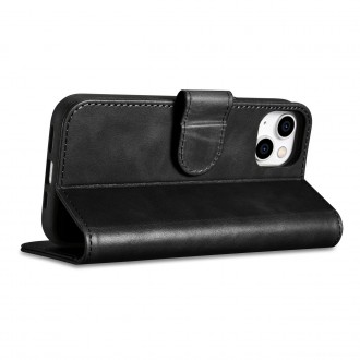 iCarer Oil Wax Wallet Case 2in1 Case iPhone 14 Leather Flip Cover Anti-RFID black (WMI14220721-BK)