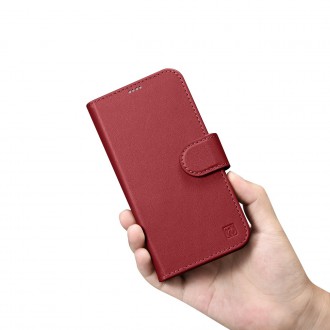 iCarer Wallet Case 2in1 iPhone 14 Leather Flip Case Anti-RFID Red (WMI14220725-RD)