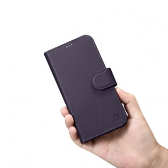 iCarer Wallet Case 2in1 Case iPhone 14 Leather Flip Cover Anti-RFID Dark Purple (WMI14220725-DP)