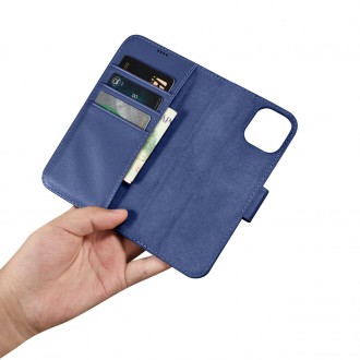 iCarer Wallet Case 2in1 Case iPhone 14 Anti-RFID Leather Flip Case Blue (WMI14220725-BU)