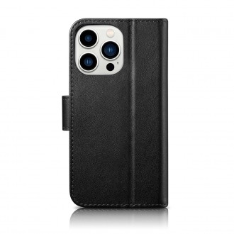 iCarer Wallet Case 2in1 Cover iPhone 14 Pro Leather Flip Cover Anti-RFID black (WMI14220726-BK)