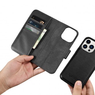 iCarer Wallet Case 2in1 Cover iPhone 14 Pro Leather Flip Cover Anti-RFID black (WMI14220726-BK)