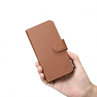 iCarer Wallet Case 2in1 iPhone 14 Pro Leather Flip Case Anti-RFID brown (WMI14220726-BN)