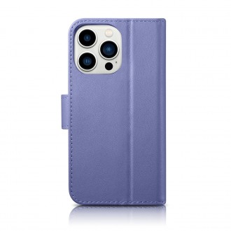 iCarer Wallet Case 2in1 Cover iPhone 14 Pro Anti-RFID Leather Flip Case Light Purple (WMI14220726-LP)