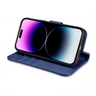 iCarer Wallet Case 2in1 Cover iPhone 14 Pro Leather Flip Case Anti-RFID blue (WMI14220726-BU)