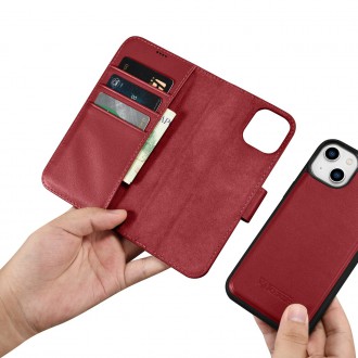 iCarer Wallet Case 2in1 Cover iPhone 14 Plus Anti-RFID Leather Flip Cover Red (WMI14220727-RD)