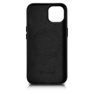 iCarer Case Leather cover for iPhone 14 Plus genuine leather case black (compatible with MagSafe)