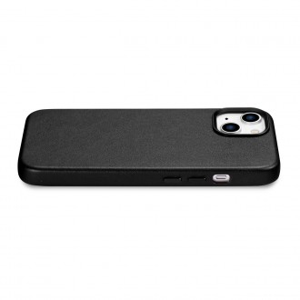 iCarer Case Leather cover for iPhone 14 Plus genuine leather case black (compatible with MagSafe)