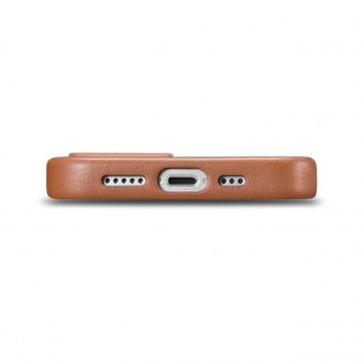 iCarer Case Leather Case Cover for iPhone 14 Plus Brown (MagSafe Compatible)