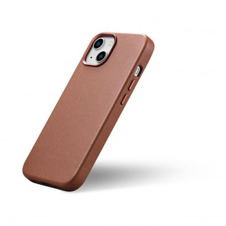 iCarer Case Leather Case Cover for iPhone 14 Plus Brown (MagSafe Compatible)