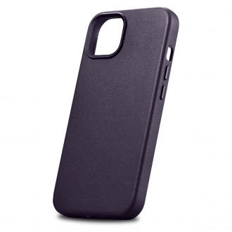iCarer Case Leather Cover Case for iPhone 14 Plus Dark Purple (MagSafe Compatible)