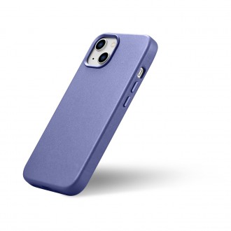 iCarer Case Leather Cover Genuine Leather iPhone 14 Plus Light Purple (MagSafe Compatible)