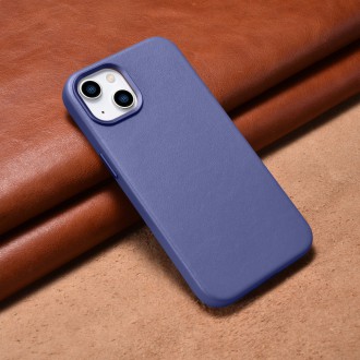 iCarer Case Leather Cover Genuine Leather iPhone 14 Plus Light Purple (MagSafe Compatible)