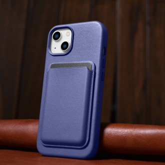 iCarer Case Leather Cover Genuine Leather iPhone 14 Plus Light Purple (MagSafe Compatible)