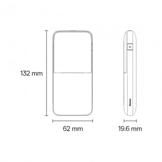 Baseus Bipow Pro Power Bank 10000mAh 20W černá s kabelem USB typu A - USB typu C 3A 0,3 m (PPBD040201)