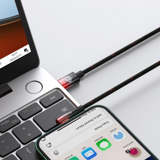 Baseus MVP 2 Koleno Pravoúhlý napájecí kabel s bočním USB Type C / Lightning 1m 20W červený (CAVP000220)