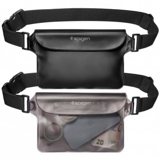 Spigen A620 UNIVERZÁLNÍ VODOTĚSNÁ PÁSOVÁ TAŠKA 2 BALENÍ ČERNÁ