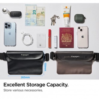 Spigen A620 UNIVERZÁLNÍ VODOTĚSNÁ PÁSOVÁ TAŠKA 2 BALENÍ ČERNÁ