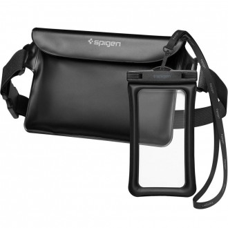 Spigen A621 UNIVERZÁLNÍ VODOTĚSNÉ POUZDRO & TAŠKA DO PASU ČERNÁ