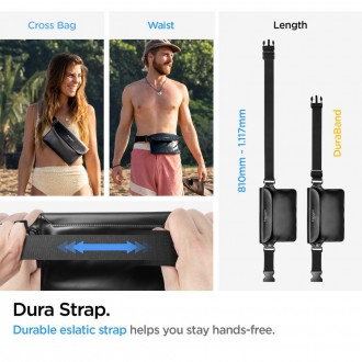 Spigen A621 UNIVERZÁLNÍ VODOTĚSNÉ POUZDRO & TAŠKA DO PASU ČERNÁ