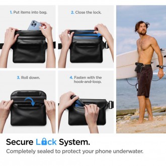 Spigen A621 UNIVERZÁLNÍ VODOTĚSNÉ POUZDRO & TAŠKA DO PASU ČERNÁ