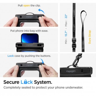 Spigen A621 UNIVERZÁLNÍ VODOTĚSNÉ POUZDRO & TAŠKA DO PASU ČERNÁ