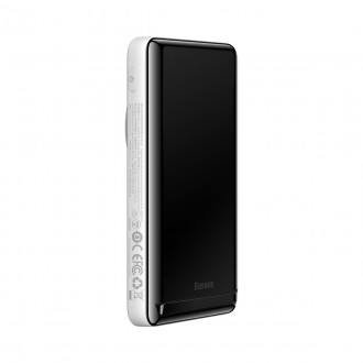 Powerbanka Baseus Magnetic Bracket s bezdrátovým nabíjením MagSafe 10000mAh 20W Overseas Edition bílá (PPCX000202) + kabel USB typu C Baseus Xiaobai S