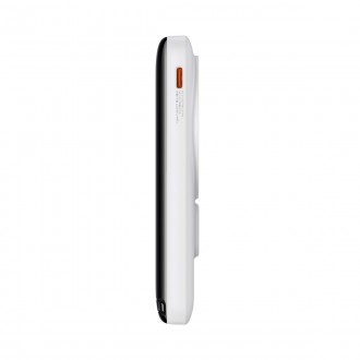 Powerbanka Baseus Magnetic Bracket s bezdrátovým nabíjením MagSafe 10000mAh 20W Overseas Edition bílá (PPCX000202) + kabel USB typu C Baseus Xiaobai S