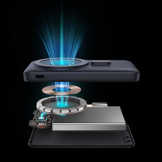 Powerbanka Baseus Magnetic Bracket s bezdrátovým nabíjením MagSafe 10000mAh 20W Overseas Edition bílá (PPCX000202) + kabel USB typu C Baseus Xiaobai S
