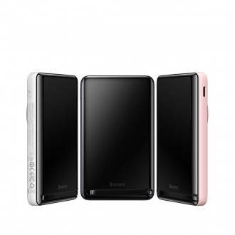 Powerbanka Baseus Magnetic Bracket s bezdrátovým nabíjením MagSafe 10000mAh 20W Overseas Edition růžová (PPCX000204) + kabel USB typu C Baseus Xiaobai