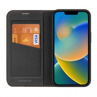 Dux Ducis Skin X2 case for iPhone 14 case with magnetic flap black