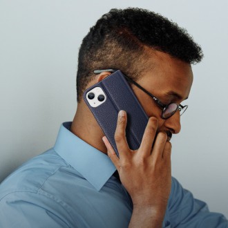 Dux Ducis Skin X2 case for iPhone 14 case with magnetic flap blue