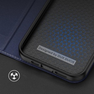 Dux Ducis Skin X2 case for iPhone 14 case with magnetic flap blue