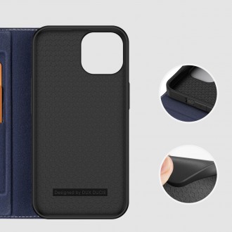 Dux Ducis Skin X2 case for iPhone 14 case with magnetic flap blue