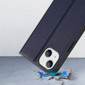 Dux Ducis Skin X2 case for iPhone 14 case with magnetic flap blue