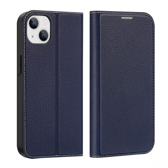 Dux Ducis Skin X2 case for iPhone 14 Plus case with magnetic flap blue