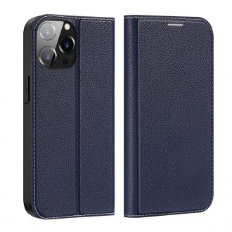 Dux Ducis Skin X2 case for iPhone 14 Pro Max case with magnetic flap blue