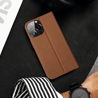 Dux Ducis Skin X2 case for iPhone 14 Pro Max case with magnetic flap brown