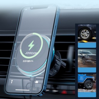 Držák telefonu do auta Joyroom Air Vent s 15W bezdrátovou nabíječkou Qi (kompatibilní s MagSafe) Stříbrný (JR-ZS291)