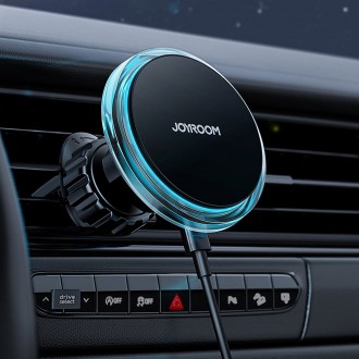 Držák telefonu do auta Joyroom Air Vent s 15W bezdrátovou nabíječkou Qi (kompatibilní s MagSafe) Stříbrný (JR-ZS291)