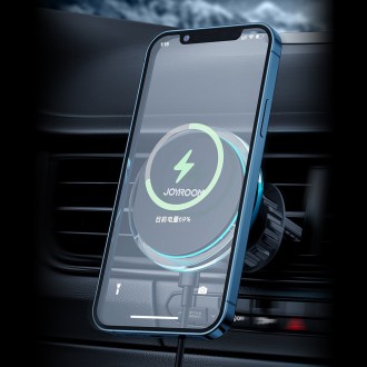 Držák telefonu do auta Joyroom Air Vent s 15W bezdrátovou nabíječkou Qi (kompatibilní s MagSafe) Stříbrný (JR-ZS291)