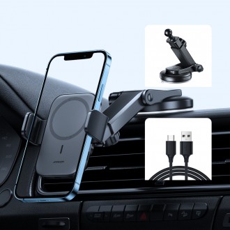 Magnetický držák do auta Joyroom Qi indukční bezdrátová nabíječka 15W (kompatibilní s MagSafe pro iPhone) pro palubní desku (JR-ZS295)