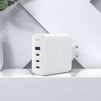 Acefast rychlonabíječka GaN 3xUSB-C/1xUSB-A 100W bílá + lomený kabel USB-C - USB-C 100W 2m bílá