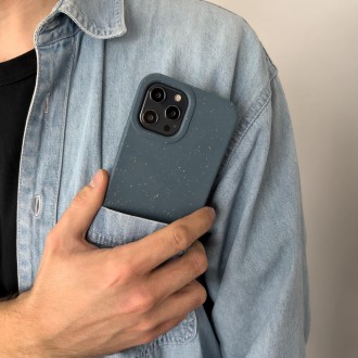 Pouzdro Eco Case pro iPhone 14 silikonový rozložitelný kryt tmavě modrý