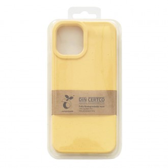 Eco Case obal na iPhone 14 silikonový rozložitelný kryt žlutý